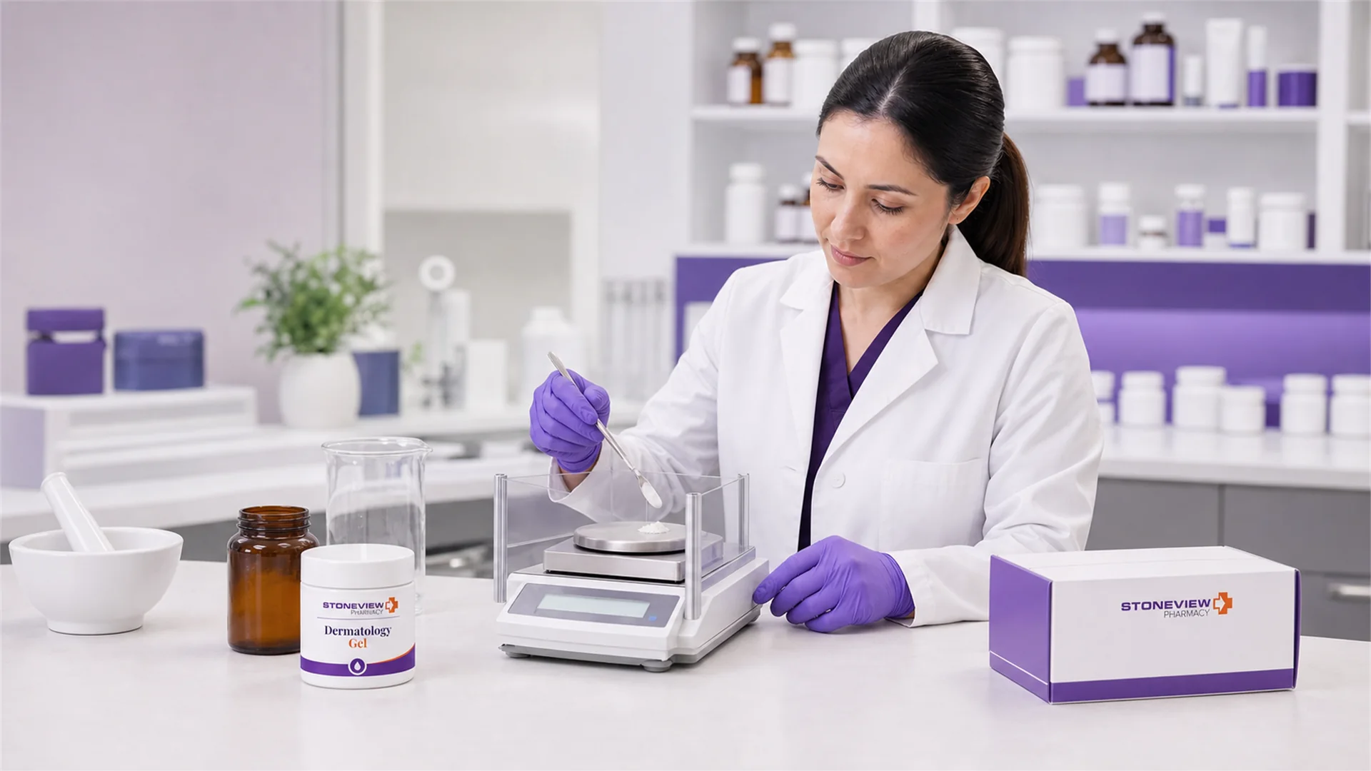 Active ingredients and laboratory glassware for dermatology care