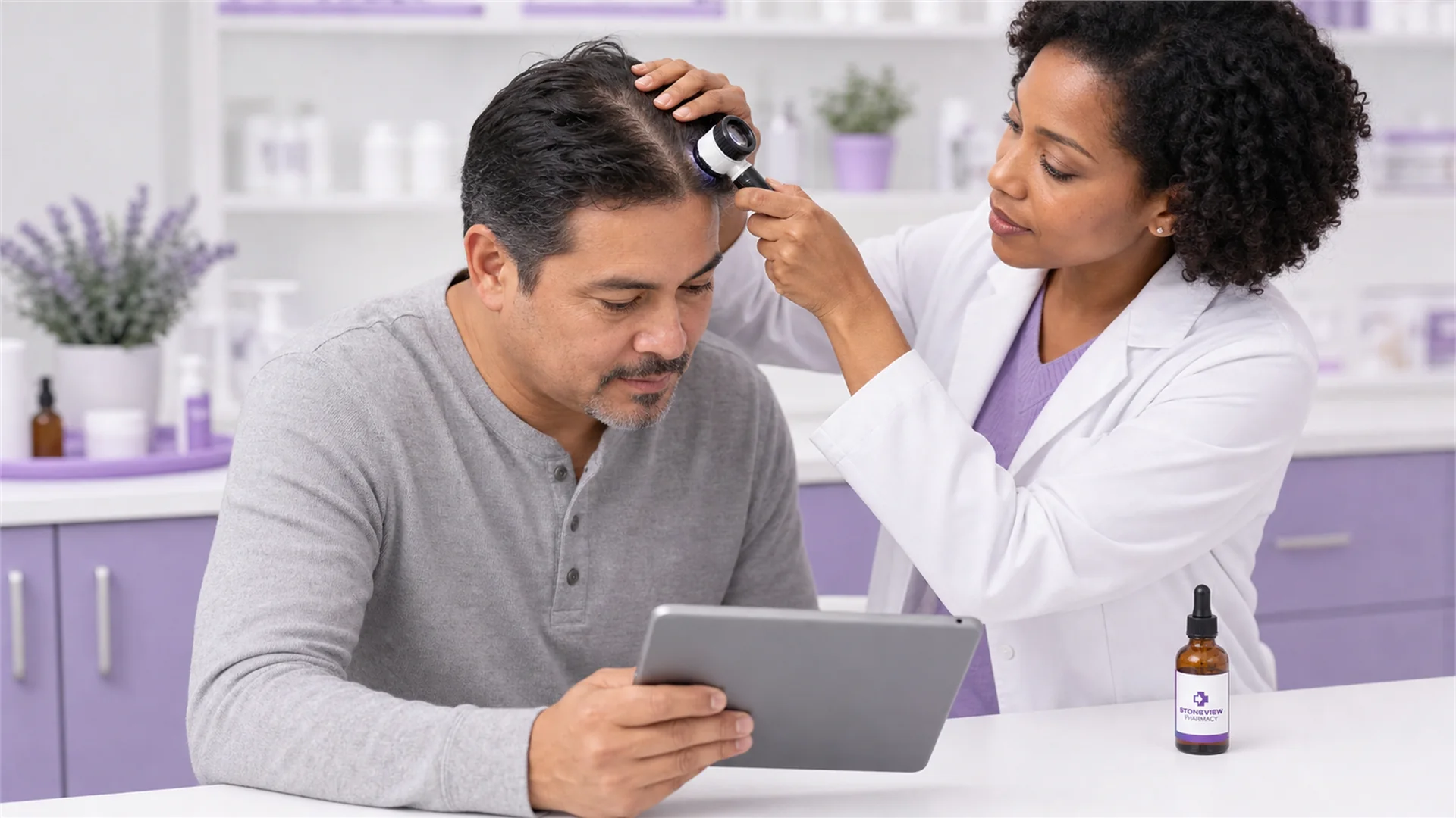 Visible hair density progress during a hair health routine
