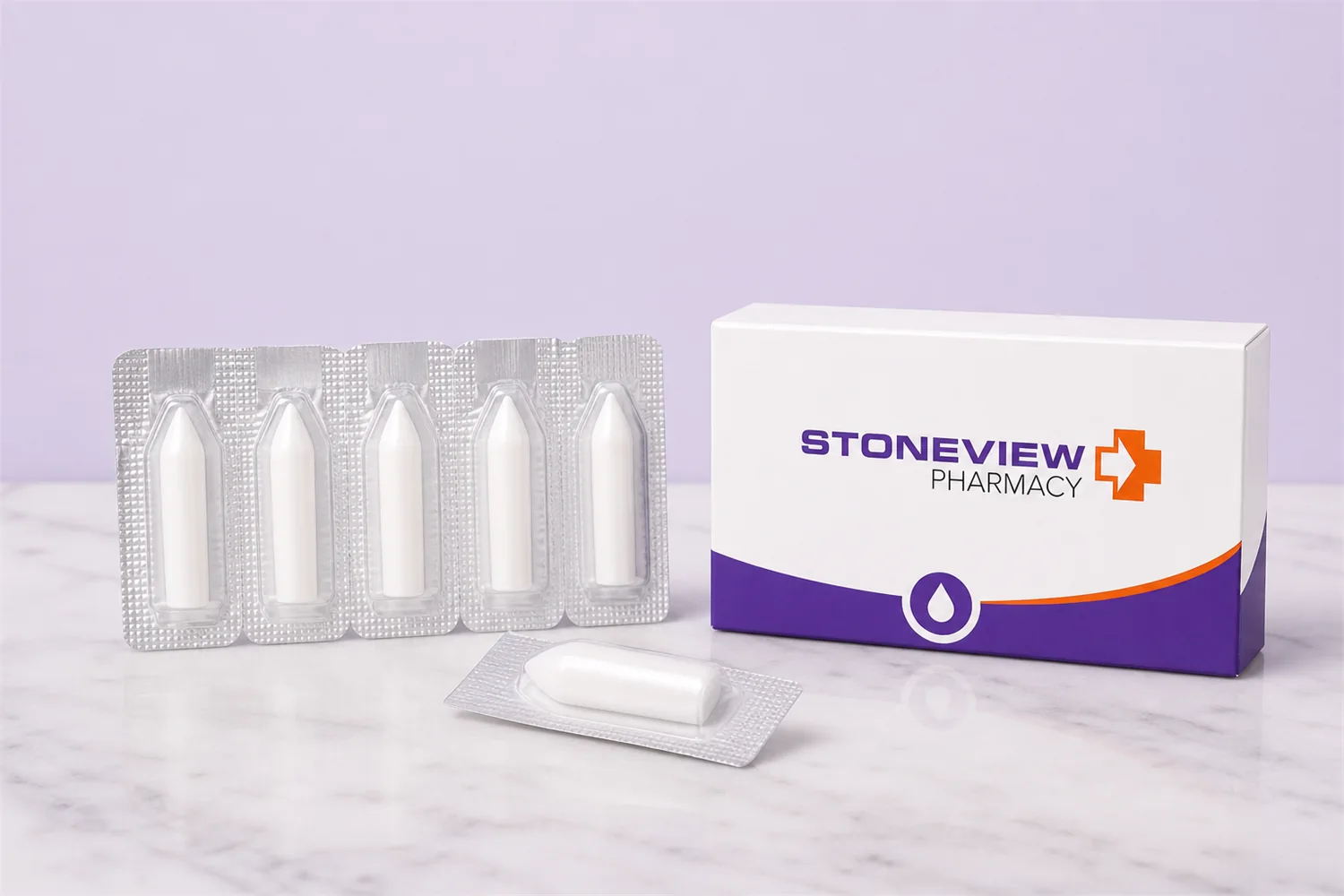 Compounded hormone suppositories in blister packaging