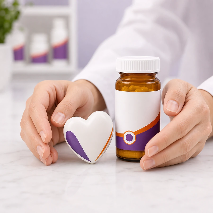 Stoneview heart-care still life representing compassionate pharmacy support