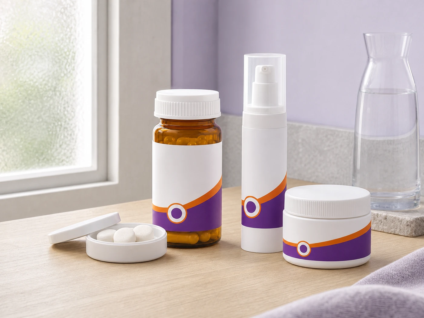 Hormone support products prepared on a pharmacy counter