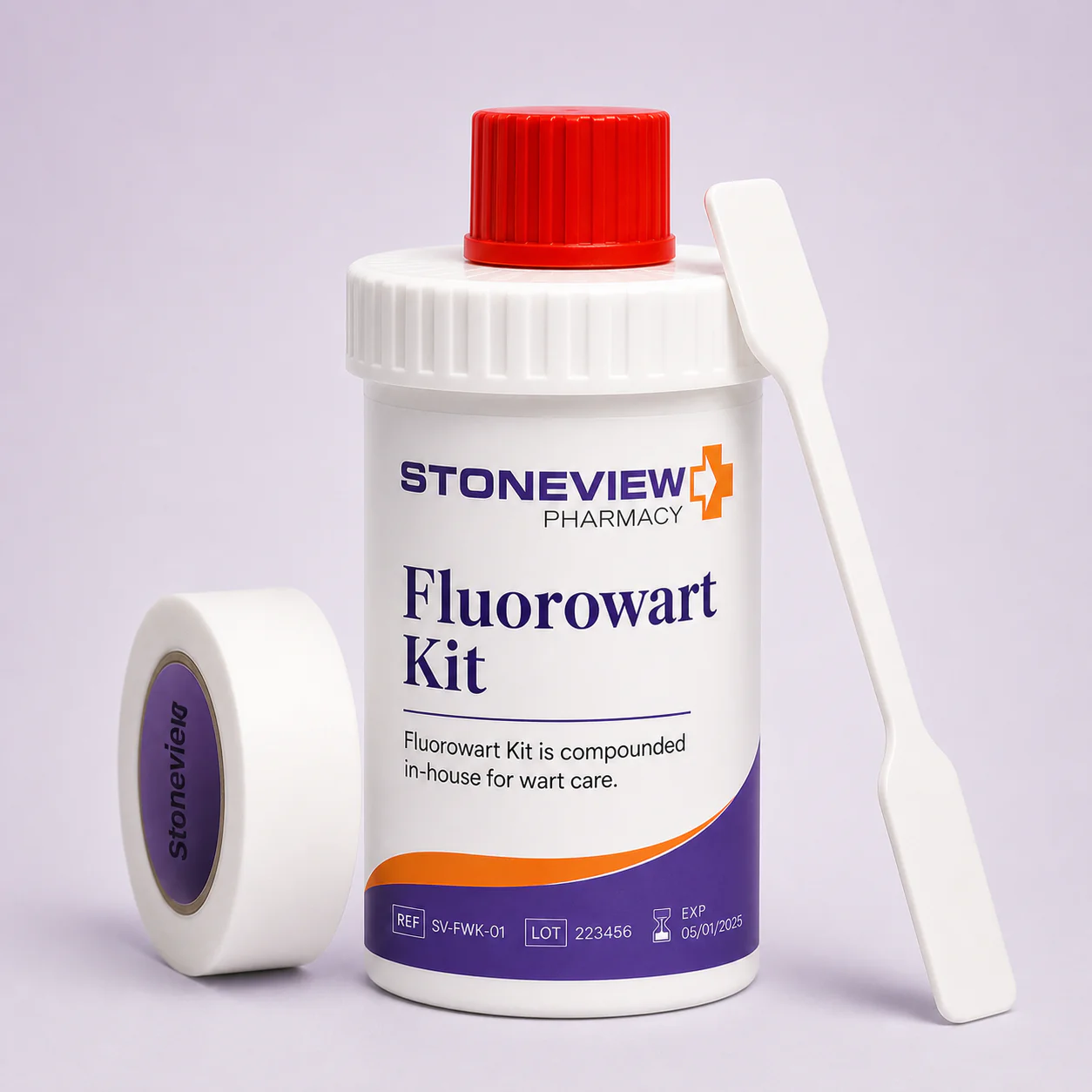 Stoneview Fluorowart Kit &mdash; treatment solution, applicator and protective tape